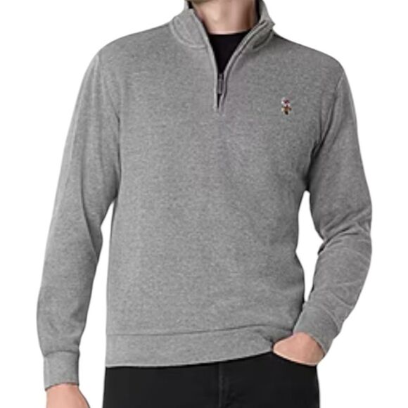 US Polo Assn. Men’s Quarter Zip Ribbed Mock Neck Pullover Sweater Gray Sz 3XL - Picture 11 of 11